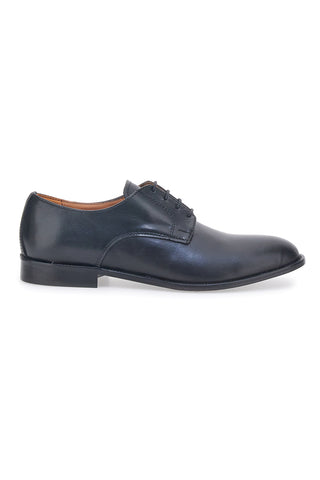 Schwarze Schnürschuhe aus echtem Leder, hergestellt in Italien, Pittarello 402