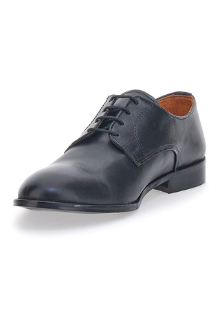 Schwarze Schnürschuhe aus echtem Leder, hergestellt in Italien, Pittarello 402