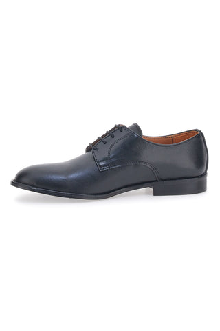 Schwarze Schnürschuhe aus echtem Leder, hergestellt in Italien, Pittarello 402