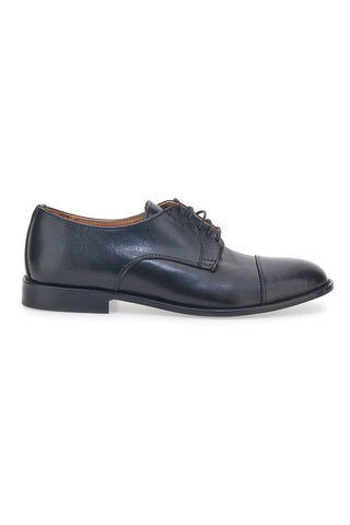 Schwarze Schnürschuhe aus echtem Leder, hergestellt in Italien, Pittarello 403