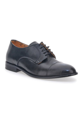 Schwarze Schnürschuhe aus echtem Leder, hergestellt in Italien, Pittarello 403