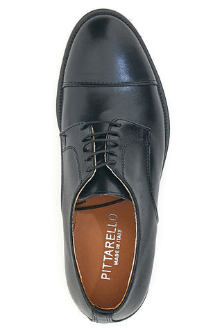 Schwarze Schnürschuhe aus echtem Leder, hergestellt in Italien, Pittarello 403