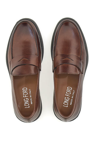 Mocassino Marrone Vera Pelle Longford 711