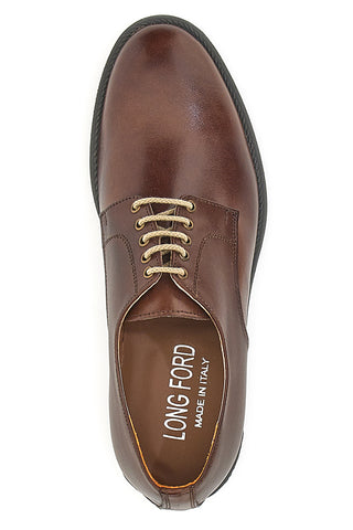 Braune Schnürschuhe aus echtem Leder Longford 712