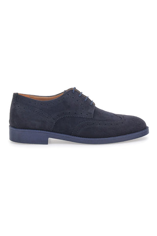 Longford 595 Blaue Schnürschuhe aus echtem Leder
