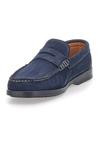 Mocassini Blu In Vera Pelle Longford 102