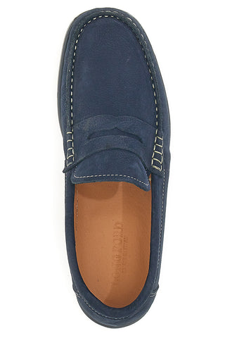 Mocassini Blu In Vera Pelle Longford 102