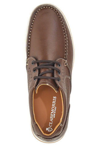 Braune Schnürschuhe aus echtem Leder Claremorris 620