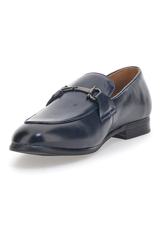 Glänzende blaue Mokassins Solo Soprani 41819