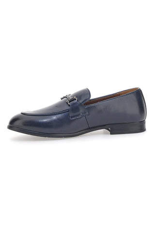 Glänzende blaue Mokassins Solo Soprani 41819