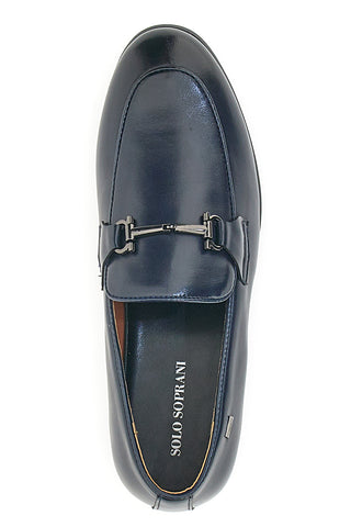 Glänzende blaue Mokassins Solo Soprani 41819