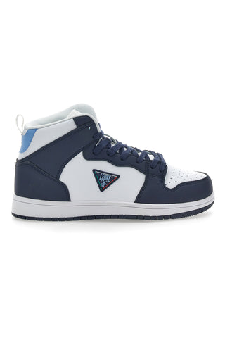 Weiße und blaue Mid-Cut-Sneaker Leone 37