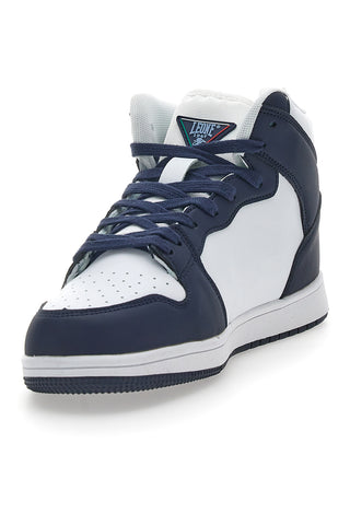 Weiße und blaue Mid-Cut-Sneaker Leone 37