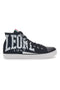 Mittelhohe schwarze und weiße Canvas-Sneaker Leone 40