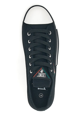 Sneakers Nere e Bianche In Tela Leone 39