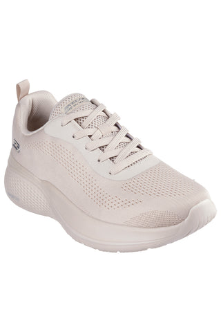 Beigefarbene vegane Sneakers mit perforiertem Obermaterial SKECHERS BOBS INFINITY VAPOR EXACT
