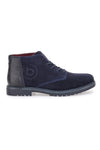 Blaue hohe Schnürschuhe mit Bugatti-Lederobermaterial 321AOJ301432