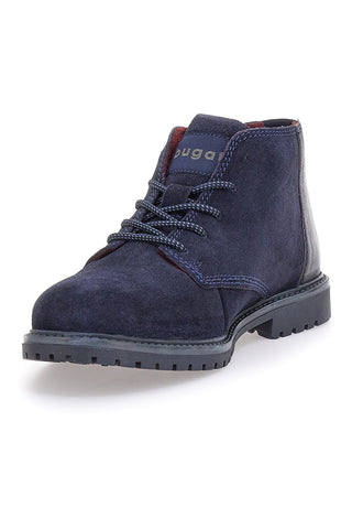 Blaue hohe Schnürschuhe mit Bugatti-Lederobermaterial 321AOJ301432
