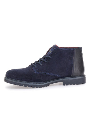 Blaue hohe Schnürschuhe mit Bugatti-Lederobermaterial 321AOJ301432