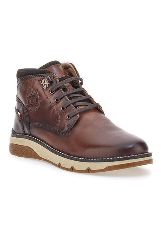 ALTERMBERG 2211 Schnürstiefel aus echtem Leder in Cognac