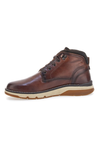 ALTERMBERG 2211 Schnürstiefel aus echtem Leder in Cognac