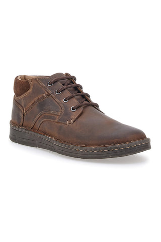 Scarpa Stringata Alta In Vera Pelle Marrone Altemberg 2414