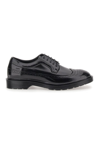 Schwarze Schnürschuhe mit Duilio Gian Marco Venturi-Dekoration