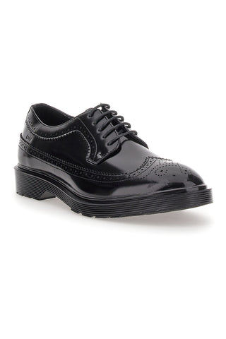 Schwarze Schnürschuhe mit Duilio Gian Marco Venturi-Dekoration