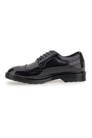 Schwarze Schnürschuhe mit Duilio Gian Marco Venturi-Dekoration