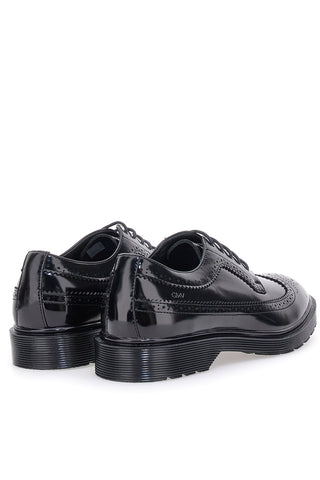 Schwarze Schnürschuhe mit Duilio Gian Marco Venturi-Dekoration