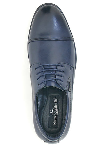 Elegante blaue Schnürschuhe mit Zehenkappe und Nazareno Gabrielli-Verarbeitung 4971