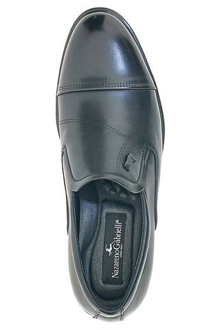 Elegante schwarze Mokassins mit Zehenkappe Nazareno Gabrielli 4901
