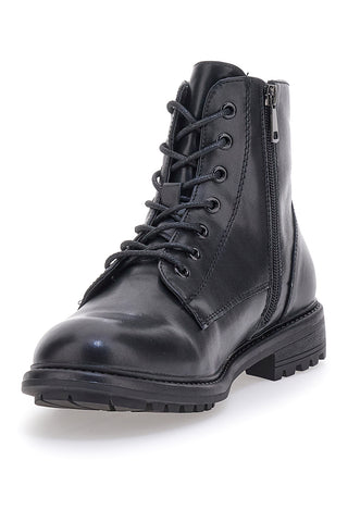 Schwarze Kampfstiefel mit seitlichem Reißverschluss Johes Land 200381