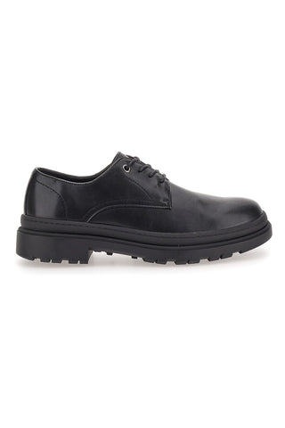 Schwarze Schnürschuhe mit abgerundeter Spitze Johes Land 2308105