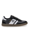 Sneakers nere con bande laterali bianche COTTON BELT RFM426H10