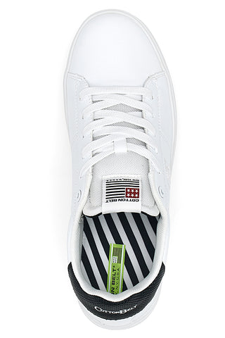 Sneakers Bianche con Dettaglio Nero COTTON BELT CBM424A54
