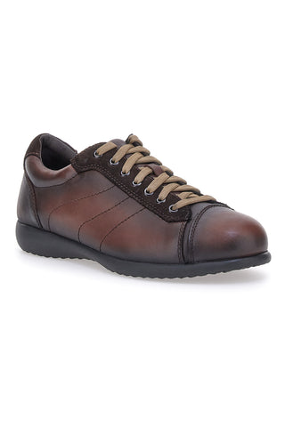 Braune Schnürschuhe aus echtem Leder mit Wildledereinsätzen PITTARELLO TIERRA 22095681