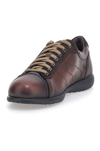 Braune Schnürschuhe aus echtem Leder mit Wildledereinsätzen PITTARELLO TIERRA 22095681