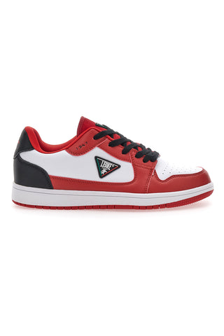 Sneakers rosse e bianche con lacci neri LEONE M075S9LOW