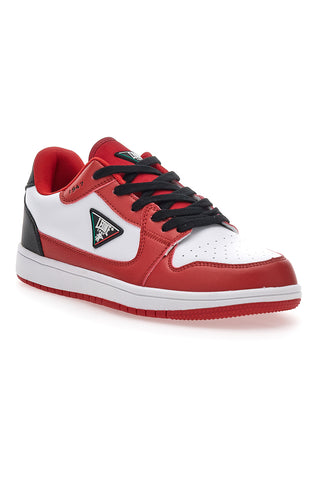 Sneakers rosse e bianche con lacci neri LEONE M075S9LOW