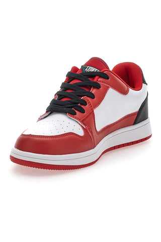 Sneakers rosse e bianche con lacci neri LEONE M075S9LOW