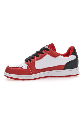 Sneakers rosse e bianche con lacci neri LEONE M075S9LOW