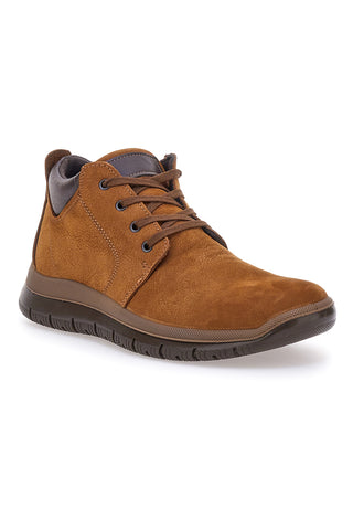 Scarpe Stringate Alte Marroni In Vera Pelle Imac 652250