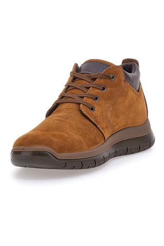 Scarpe Stringate Alte Marroni In Vera Pelle Imac 652250