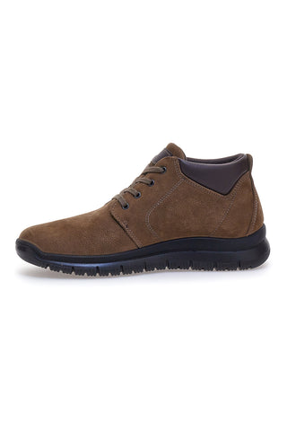 Scarpe Stringate Alte Marrone Fango In Vera Pelle Imac 652250