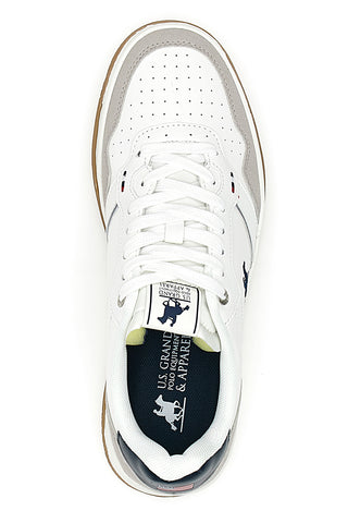 Sneakers Mid-Cut Bianche Con Strappo U.S. Grand Polo GPM424215J