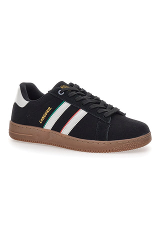 Schwarze Sneakers mit weißen Bändern CANGURO 591