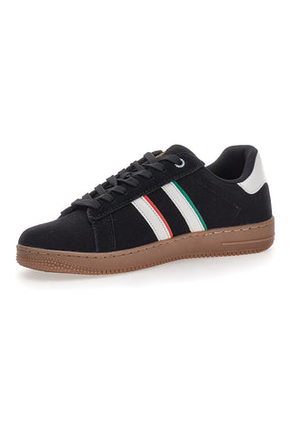Schwarze Sneakers mit weißen Bändern CANGURO 591