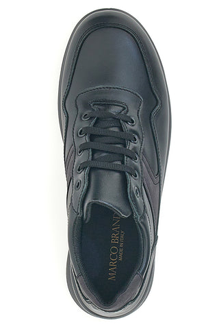 Stringate nere con tomaia in pelle Made in Italy MARCO BRANDI 308