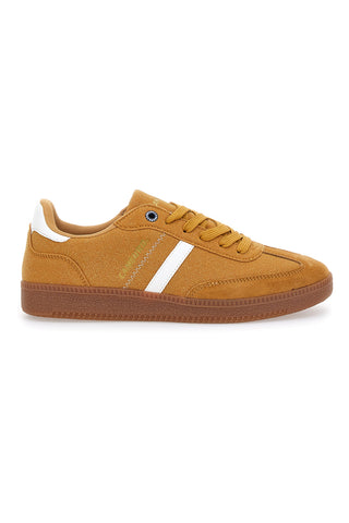 Sandfarbene Sneakers mit Canguro 385-Schnürverschluss